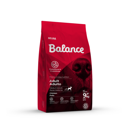 Bolsa de comida seca para perro adulto marca Balance