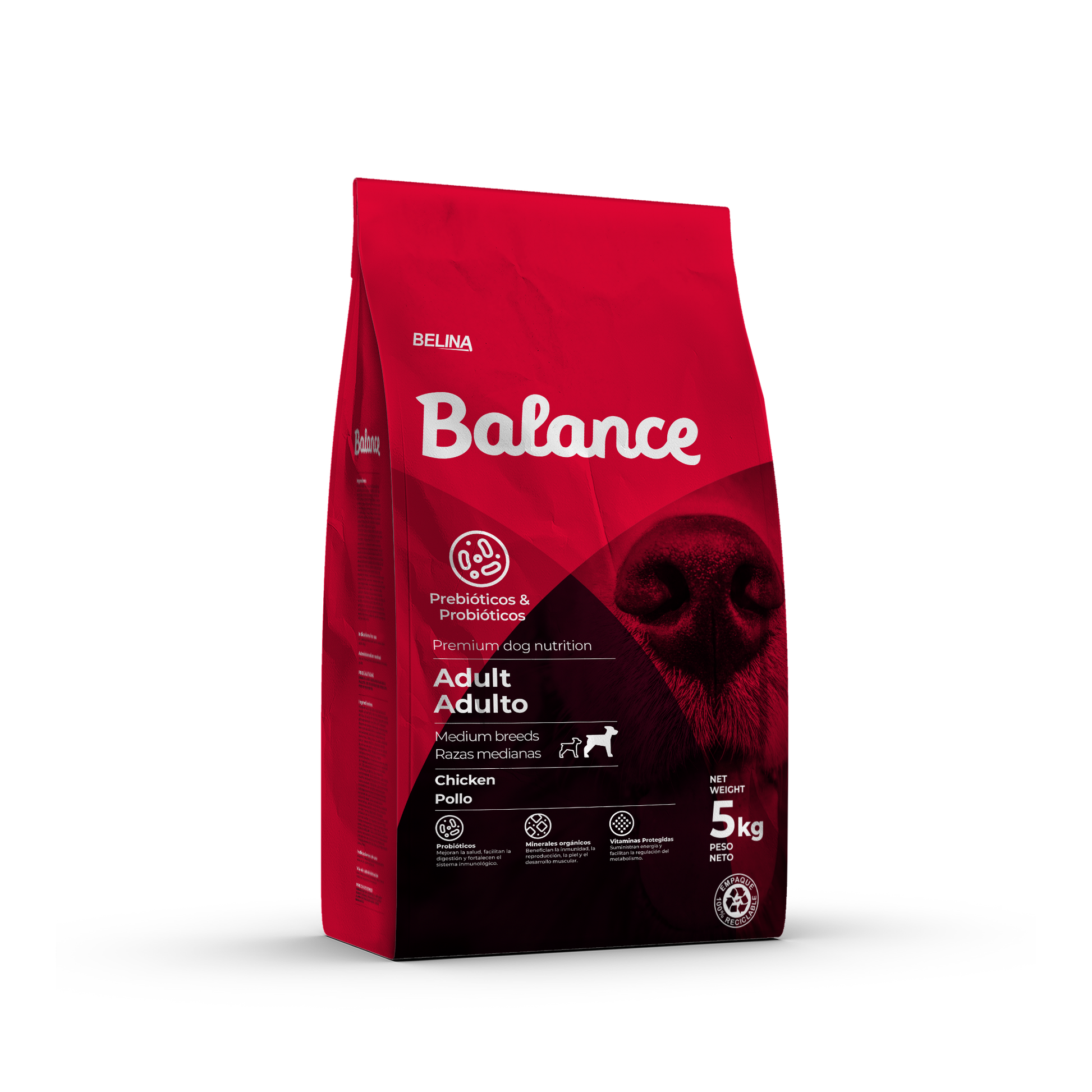 Bolsa de comida seca para perro adulto marca Balance